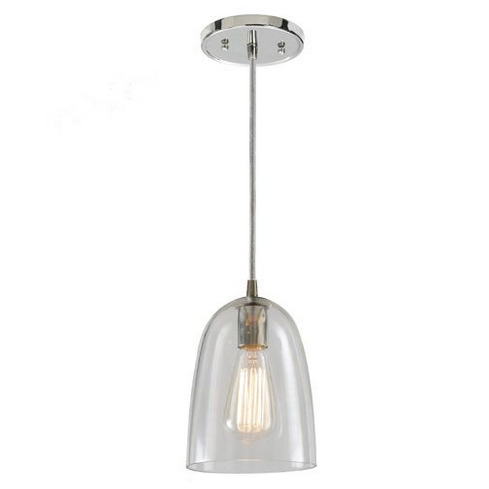 JVI Designs-1300-08 G4-AM-Grand Central - One Light Mini-Pendant Oil Rubbed Bronze Antique Mercury Ribbed 6 Wide, Mouth Blown Glass Ramona Shade